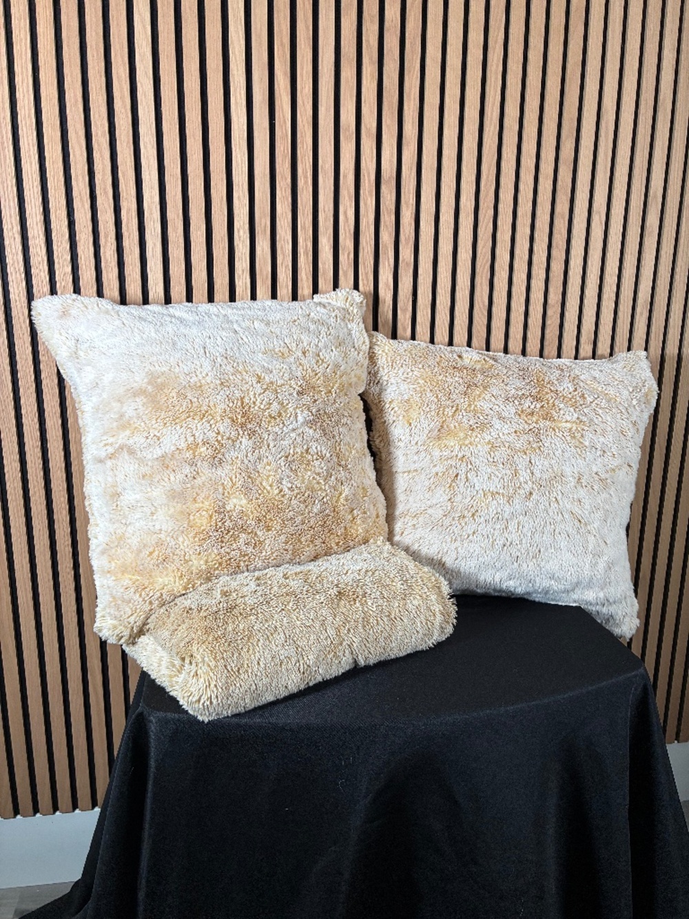Z Gallerie Faux Fur Blanket and Matching Pillows